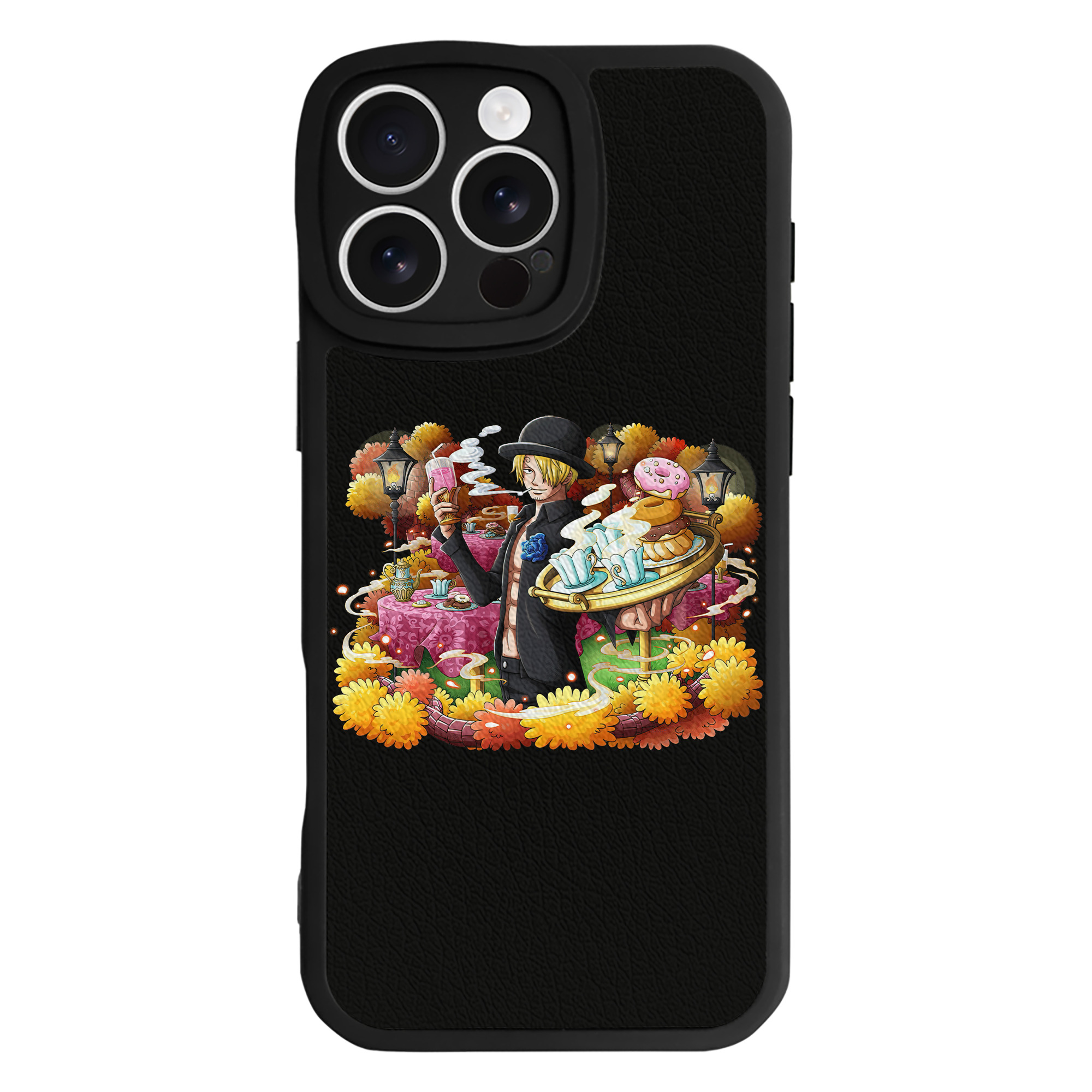 （画像用） ワンピース サンジ ONE PIECE Sanji 【iPhone 16シリーズ対応】シリコンスマホケース（レザー調） 材質：シリコン
